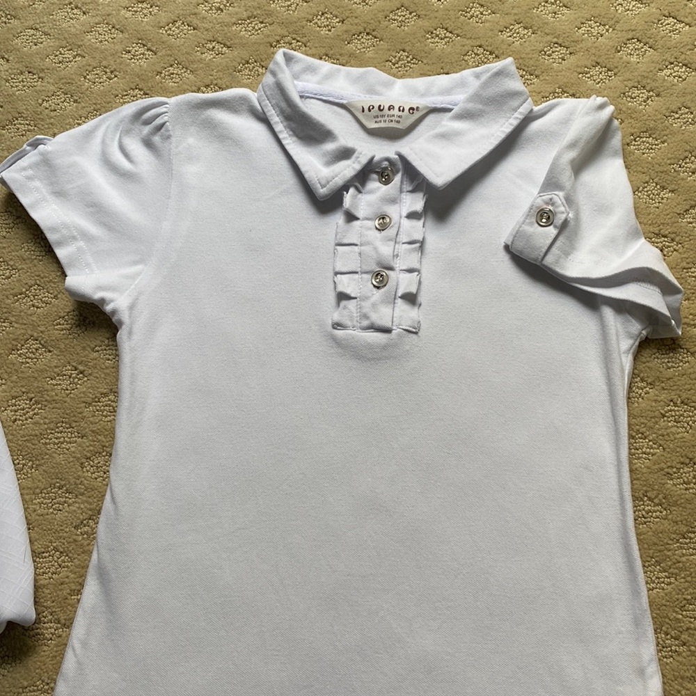 White cotton riding polo